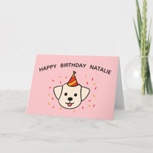 Carte Labrador Retriever Chien   Anniversaire orange pli