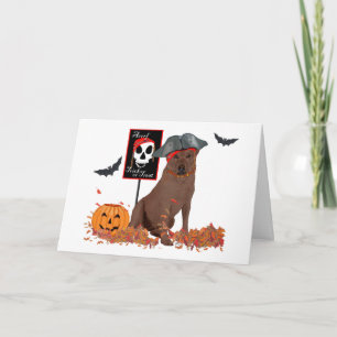 Carte Labrador Retriever Chocolat Halloween