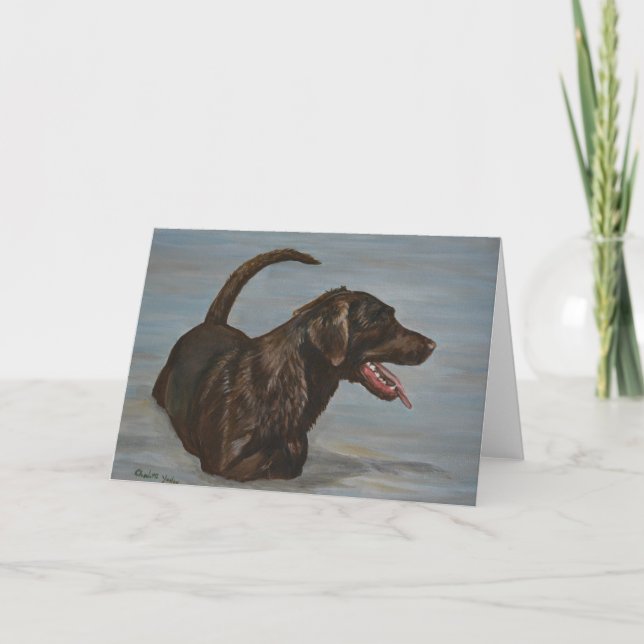 Carte Labrador Retriever Dog Art Grey Card (Devant)