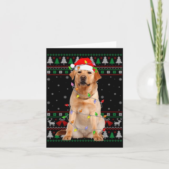Carte Labrador Retriever Dog Christmas Ugly Sweater Ligh (Devant)
