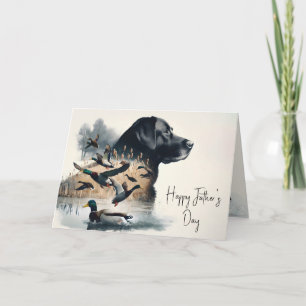 Carte Labrador Retriever et Canards