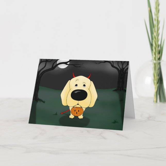 Carte Labrador retriever Halloween (Devant)