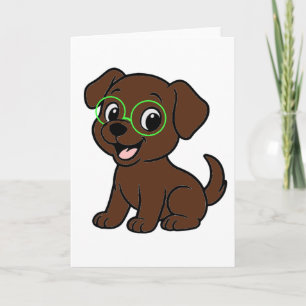 Carte Labrador Retriever Lab au Chocolat Dessin Animé