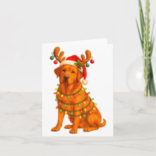 Carte Labrador rouge renard arbre de Noël lumière pyjama