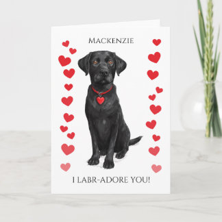 Carte  Labrador With Love Heart Adore You Personalized