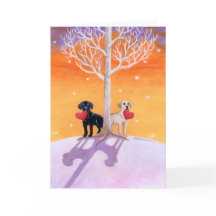 Labradors d'hiver peignant la Saint-Valentin
