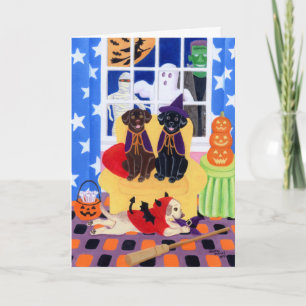 Carte Labradors du parti Halloween !