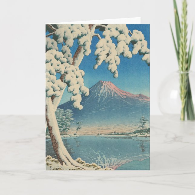 Carte Lac d'hiver de Kawase Hasui (Devant)