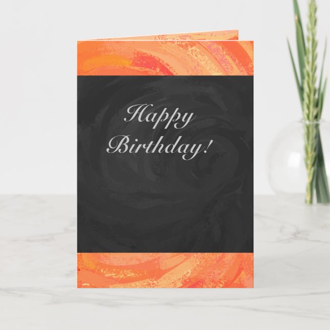 Carte Lac Fire Orange et Monogramme noir (Devant)