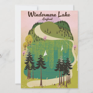 Carte lac windermere poster Voyage