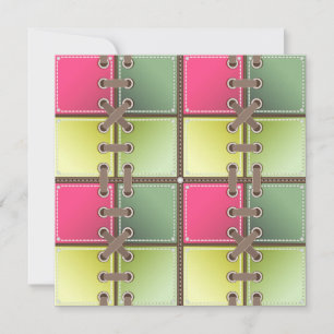Carte lacets de chaussures art de mode rose et vert