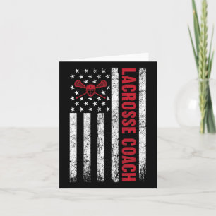Carte Lacrosse Coach Américain Drapeau Lax Lover Lacross