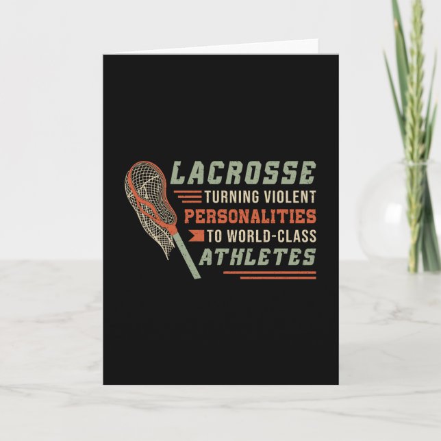 Carte Lacrosse Joueur Lax Sport Stick Drôle Drôle Cadeau (Devant)