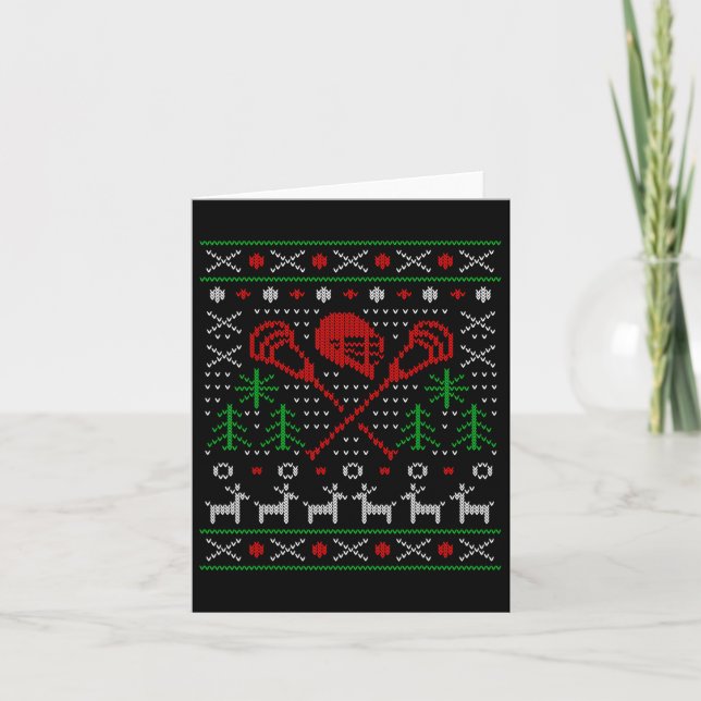 Carte Lacrosse Lax Grosse Noël (Devant)