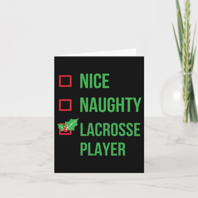 Carte Lacrosse Player Funny Pajama cadeau de Noël (Devant)