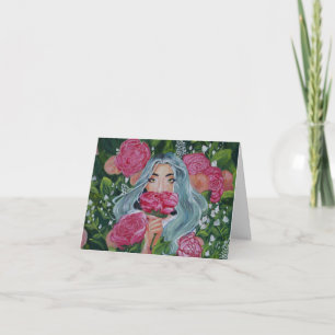 Carte Lady Peeking Out From