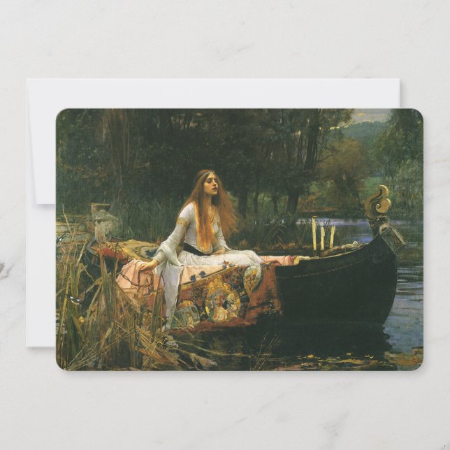 Carte Lady Shalott On Boat par John William Waterhouse (Devant)
