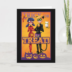Carte Ladybug & Cat Noir Trick or Treat !