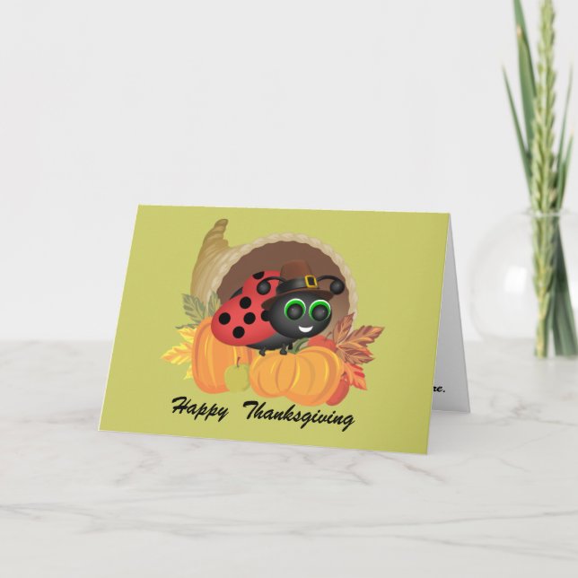 Carte Ladybug Cornucopia Thanksgiving (Devant)