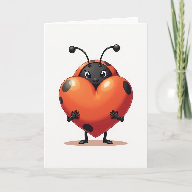 Carte Ladybug Heart Love Card (Devant)