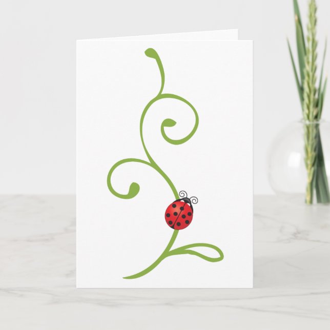Carte Ladybug sur la vigne (Devant)