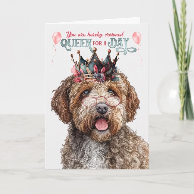 Carte Lagotto Romagnolo Chien Reine Jour Amusant Anniver (Devant)