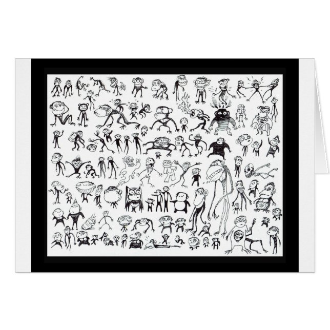 Carte laide de 100 singes (Devant horizontal)