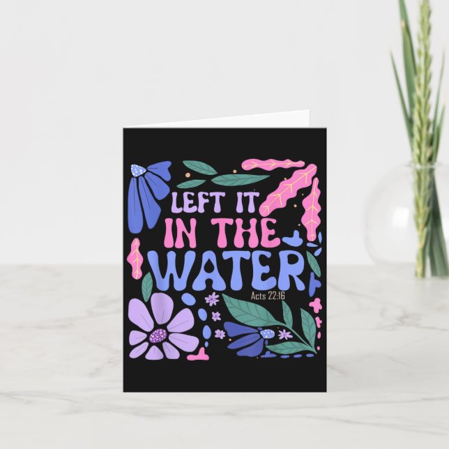 Carte Laissé Dans L'Eau Baptême Christian Baptisé Bo (Devant)