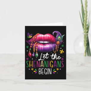 Carte Laisser Les Shenanigans Commencer Mardi Gras Lèvre