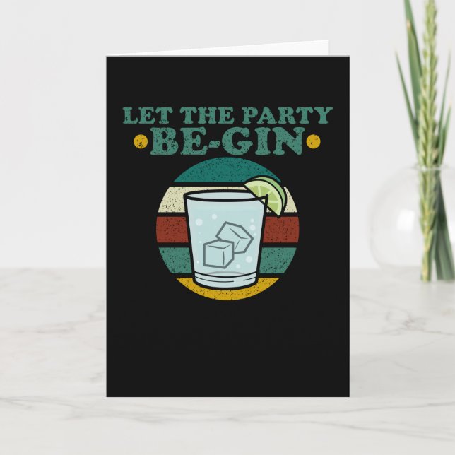Carte Laissez Le Parti Gin Gin Tonic Party Cocktail Tee (Devant)