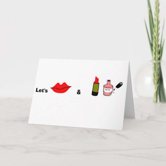 Carte Laissez nous embrasser et le maquillage (Devant)