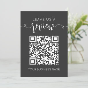 Carte Laissez-Nous Un Avis Qr Code Gris Chic Moderne Min