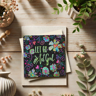 Carte Laissons Dieu Plutôt Floral Moderne Inspirant
