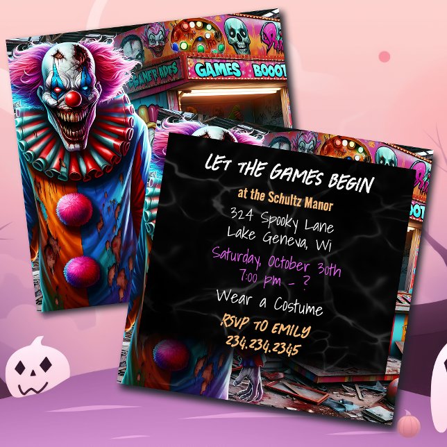 Carte Laissons les Jeux commencer | Fête d'Halloween (Créateur téléchargé)