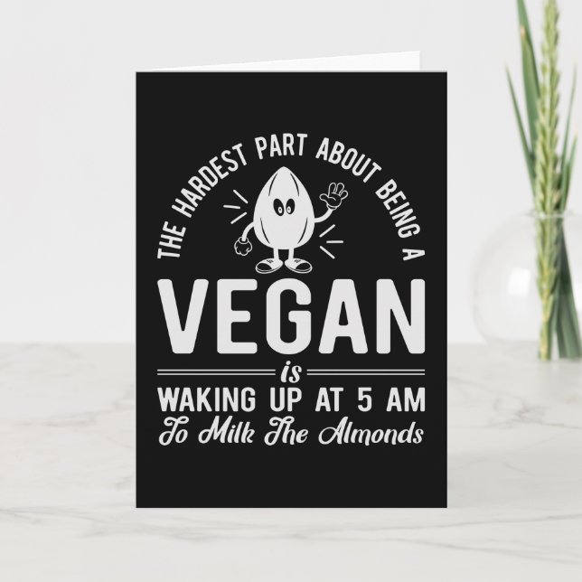 Carte Lait les amandes Drôle Végétal et végétarien Végan (Devant)