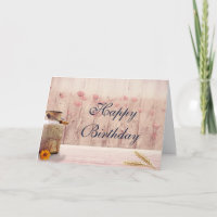 Lait rustique avec blé et fleurs Anniversaire