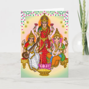 Carte Lakshmi Saraswati Ganesha