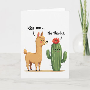 Carte Lama Cactus Kiss Me No Thanks