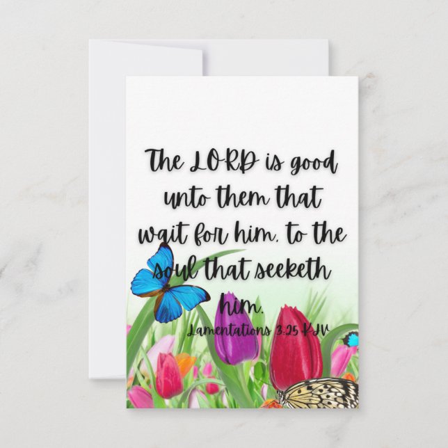 Carte Lamentations 3:25 Bible Verse Pic Flat Salutation (Devant)