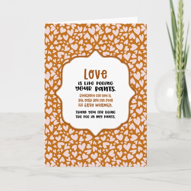 Carte L'amitié c'est comme faire pipi ton pantalon Valen (Devant)
