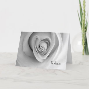 Carte L'Amo je t'aime en espagnol Rose en forme de coeur