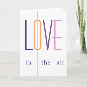 Carte L'amour dans l'air typographie Valentines Jour mod