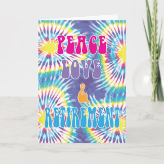 Carte L'amour de la paix et la retraite Hippie Tie Dye