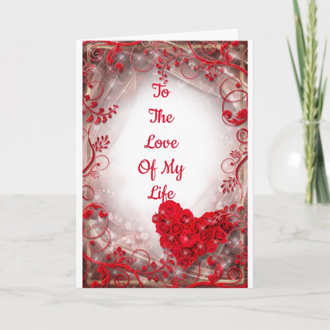CARTE "L'AMOUR DE MA VIE" SUR *NOTRE ANNIVERSAIRE* (Devant)