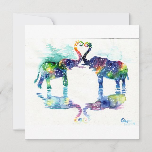 Carte L'amour des éléphants (Devant)