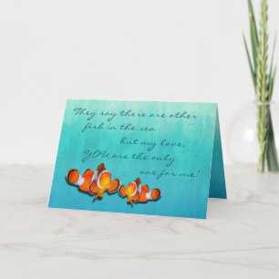 Carte L'amour du poisson clown dans la mer