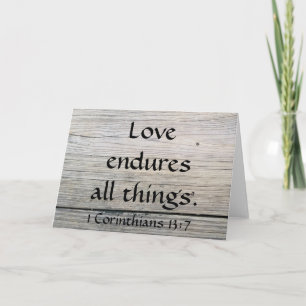 Carte l'amour endure toutes les choses Écriture