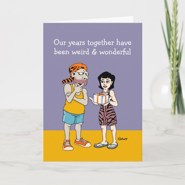Carte L'amour est bizarre et merveilleux anniversaire (Devant)