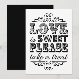 Carte L'amour est doux - Panneau Mariage noir & blanc