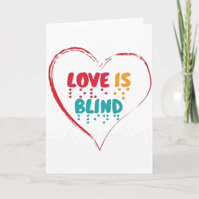 Carte L'amour est le coeur braille aveugle (Devant)